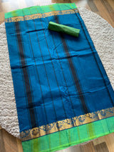 Blue chettinad cotton saree