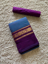 Blue chettinad cotton saree