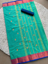 Blue chettinad cotton saree