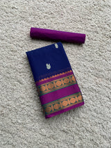 Blue chettinad cotton saree