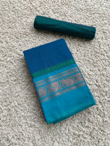 Blue chettinad cotton saree