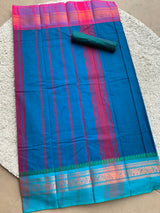 Blue chettinad cotton saree