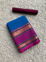 Blue chettinad cotton saree