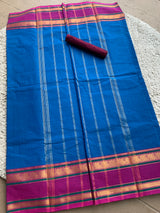 Blue chettinad cotton saree