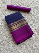 Blue chettinad cotton saree