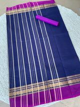 Blue chettinad cotton saree