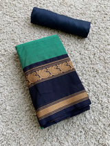 Blue chettinad cotton saree