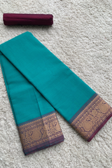 Blue chettinad cotton saree