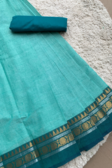 Blue chettinad cotton saree