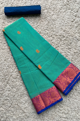 Blue chettinad cotton saree