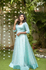 Blue designer anarkali