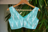 Blue ikkat sleeveless Blouse