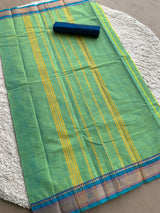 Blueish Green chettinad cotton saree