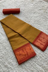 Brown Chettinad cotton saree