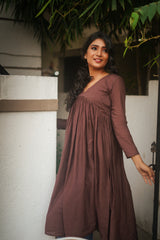 Brown Mul cotton dress (Top)