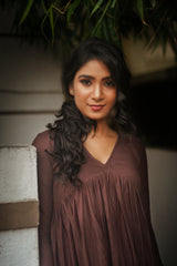 Brown Mul cotton dress (Top)