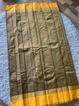 Brown Semi silk saree with gold blouse
