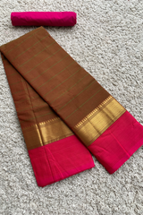 Brown chettinad cotton saree