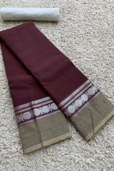 Brown chettinad cotton saree