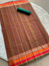 Brown chettinad cotton saree