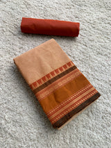 Brown chettinad cotton saree