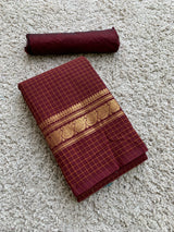 Brown chettinad cotton saree