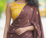 Yellow printed cotton Blouse