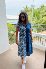 Navy Blue Collar Shirt Dress