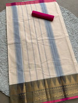 Cream chettinad cotton saree