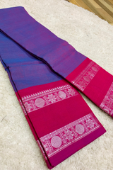 Blue Chettinad cotton saree