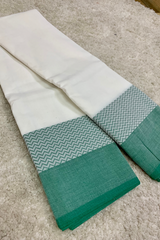 White Chettinad cotton saree
