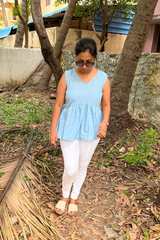 Blue cotton short top