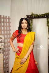 Red Embroidery lehenga