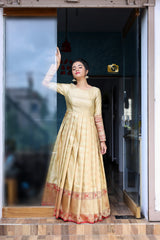 Gold silk anarkali