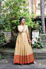 Gold silk anarkali