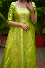 Green Banaras anarkali