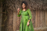 Green Cotton Anarkali