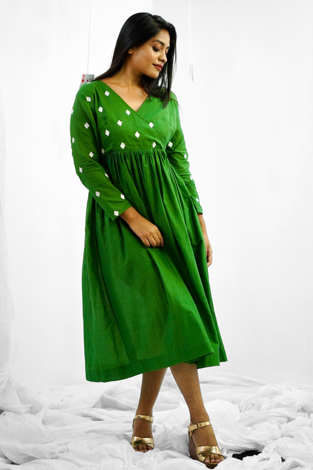 Green Embroidery Mul cotton dress – YoshnasByEla