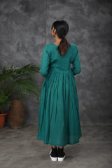 Green Embroidery Mul cotton dress (Top)