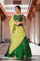 Green Embroidery lehenga