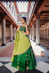 Green Embroidery lehenga