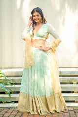 Green Georgette lehenga