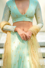 Green Georgette lehenga