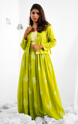 Green Mul cotton dress
