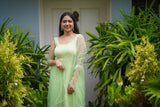Green Pearl Net Anarkali salwar