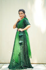 Green Sequins lehenga