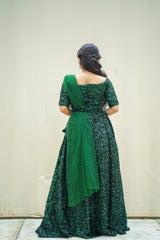 Green Sequins lehenga
