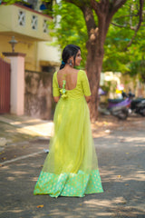 Green border anarkali