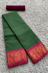 Green chettinad cotton saree
