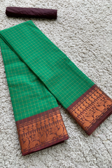 Green chettinad cotton saree